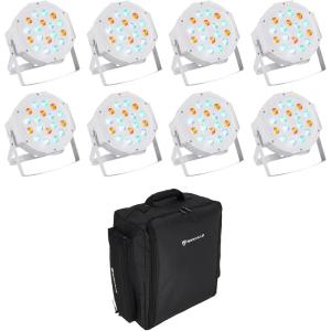 image8 Rockville RockPAR50 White LED RGB Par Can DMX DJ Wash UpLightsBackpack