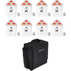 image8 Rockville RockWedge LED RGBWAUV White Wireless DMX Battery LightsBackpack