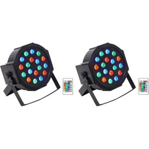 imageRocRockville Best PAR 50 24W Rechargeable Par Can Wash Light Wireless DMX 6in1 RGBWAUV LEDs 4400mAh Battery for DJs and Event Lighting 2Piece