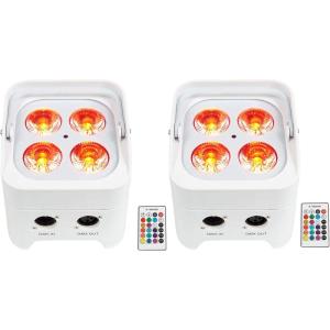 imageRockville Best PAR 50 White Rechargeable Par Wash UpLight Wireless DMX RGBWA UV LEDs Builtin Battery White Housing 2Piece