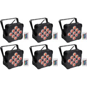 imageRockville Best PAR 60 Rechargeable RGBWAUV Par Wash Lights with Wireless DMX 13200mAh Battery 6x6W LEDs 30 Degree Beam Angle IRC Remote 100 True Wireless Design 6Piece