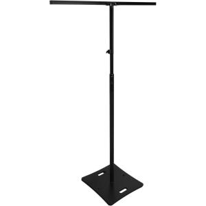 imageRockville RLF4 BLACK 98 Foot Solid Base TBar LightingSpeakerProjector DJ Stand Foldable TBar Tiltable Projector Tray Air Cushion System with Bags for DJs and Event Professionals