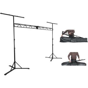 imageRockville RLT8 300lb DJ Lighting Truss System FlatBase Stability Foldable TBars Modular Design Perfect for Mobile DJs and Event Pros