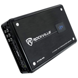 image:imageRockville Atom 8W 3500W Peak 8Channel Marine Amplifier 4 Ohm Bluetooth MarineGrade WaterResistant Compact for Boat and Marine Audio SystemsBlack