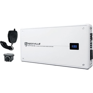 image:imageRockville Krypton S6 2600W 6Channel Marine Amplifier DynoCertified RMS PA Mic Included Conformal Coated PCB Adjustable Crossover for Boat Audio Systems