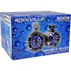 image:imageRockville WB50KLS Pair Silver 525 250W Stainless Steel Marine Wakeboard Tower Speakers 360 Swivel Mount wLED Lights Waterproof for Boats amp ATVs