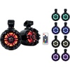 image:imageRockville WB50KLS Pair Black 525 250W Stainless Steel Marine Wakeboard Tower Speakers 360 Swivel Mount wLED Lights Waterproof for Boats amp ATVs