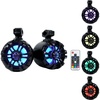 image:imageRockville WB65KLS Black Pair 65 300W Marine Wakeboard Tower Speakers Waterproof MultiColor LED Lighting Polypropylene Mica Cone 4 Ohm 360 Degree Swivel Brackets for Boats amp ATVsBlack