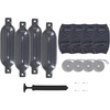 image:imageRockville Boat Fender Package 65in x 23in Marine Boat Bumpers with Fender Covers Dock Lines amp Pump for Docking and Boat ProtectionGrey