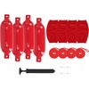 image:imageRockville Boat Fender Package 65in x 23in Marine Boat Bumpers with Fender Covers Dock Lines amp Pump for Docking and Boat ProtectionRed