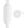 image:imageRockville Boat Fender with 10ft Line Marine Bumper for Docking Protection UVResistant PVC Construction Double Eyelets for Vertical or Horizontal MountingWhite