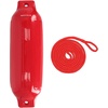 image:imageRockville Boat Fender with 10ft Line Marine Bumper for Docking Protection UVResistant PVC Construction Double Eyelets for Vertical or Horizontal MountingRed