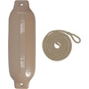 image:imageRockville Boat Fender with 10ft Line Marine Bumper for Docking Protection UVResistant PVC Construction Double Eyelets for Vertical or Horizontal MountingSand