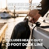 image:imageRockville Boat Fender with 10ft Line Marine Bumper for Docking Protection UVResistant PVC Construction Double Eyelets for Vertical or Horizontal MountingBlack