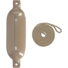 image:imageRockville Boat Fender with 10ft Line Marine Bumper for Docking Protection UVResistant PVC Construction Double Eyelets for Vertical or Horizontal MountingSand