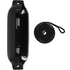 image:imageRockville Boat Fender with 10ft Line Marine Bumper for Docking Protection UVResistant PVC Construction Double Eyelets for Vertical or Horizontal MountingBlack