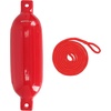 image:imageRockville Boat Fender with 10ft Line Marine Bumper for Docking Protection UVResistant PVC Construction Double Eyelets for Vertical or Horizontal MountingRed