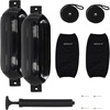image:imageRockville Boat Fender Package 10in x 30in Marine Bumpers with Covers Dock Lines amp PumpBlack