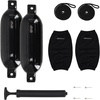 image:imageRockville Boat Fender Package 65in x 23in Marine Boat Bumpers with Fender Covers Dock Lines amp Pump for Docking and Boat ProtectionBlack