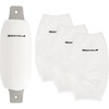 image:imageRockville C44516G 4Pack 45in x 16in Boat Fender Covers Grey Stretch Fabric Fits 455in Thick Fenders DoubleStitchedWhite