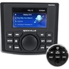 image:imageRockville RGHR45 72W x 4 Marine Gauge Receiver Bluetooth 4Zone Volume IP66 Waterproof Rear Camera Input USB Video RCA AV Wired Remote AMFM for Boats and Powersports