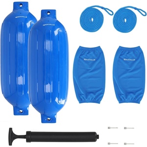 image:imageRockville Boat Fender Package 10in x 30in Marine Bumpers with Covers Dock Lines amp PumpBlue