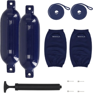 image:imageRockville Boat Fender Package 65in x 23in Marine Boat Bumpers with Fender Covers Dock Lines amp Pump for Docking and Boat ProtectionNavy Blue