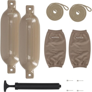 image:imageRockville Boat Fender Package 65in x 23in Marine Boat Bumpers with Fender Covers Dock Lines amp Pump for Docking and Boat ProtectionSand