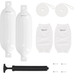 image:imageRockville Boat Fender Package 65in x 23in Marine Boat Bumpers with Fender Covers Dock Lines amp Pump for Docking and Boat ProtectionWhite