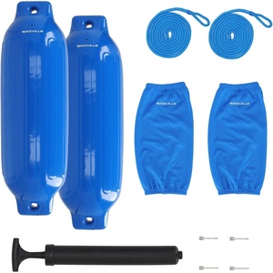 image:imageRockville Boat Fender Package 85in x 27in Marine Boat Bumpers with Fender Covers Dock Lines amp Pump for Docking and Boat ProtectionBlue