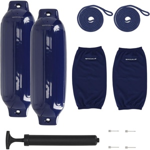 image:imageRockville Boat Fender Package 85in x 27in Marine Boat Bumpers with Fender Covers Dock Lines amp Pump for Docking and Boat ProtectionNavy Blue