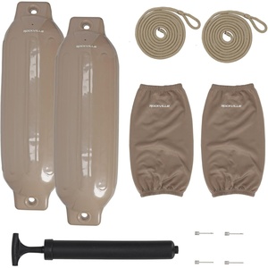 image:imageRockville Boat Fender Package 85in x 27in Marine Boat Bumpers with Fender Covers Dock Lines amp Pump for Docking and Boat ProtectionSand