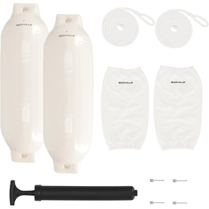 image:imageRockville Boat Fender Package 85in x 27in Marine Boat Bumpers with Fender Covers Dock Lines amp Pump for Docking and Boat ProtectionWhite