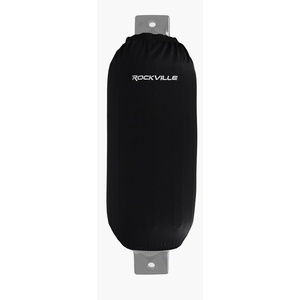 image:imageRockville C1030W 10in x 30in Boat Fender Cover White Stretch Fabric Fits 95105in Thick Fenders DoubleStitchedBlack