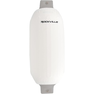 image:imageRockville C1030W 10in x 30in Boat Fender Cover White Stretch Fabric Fits 95105in Thick Fenders DoubleStitchedWhite