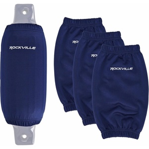 image:imageRockville C44516G 4Pack 45in x 16in Boat Fender Covers Grey Stretch Fabric Fits 455in Thick Fenders DoubleStitchedNavy Blue