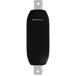 image:imageRockville C6523B 65in x 23in Boat Fender Cover Black Stretch Fabric Fits 67in Thick Fenders DoubleStitchedBlack