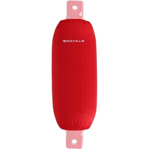 image:imageRockville C6523B 65in x 23in Boat Fender Cover Black Stretch Fabric Fits 67in Thick Fenders DoubleStitchedRed