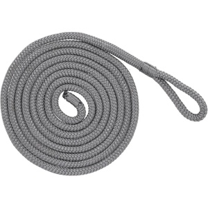 image:imageRockville L38110 10ft 38in Boat Fender Line DoubleBraided Polypropylene 2in Spliced Eyelet Floating Boat Rope SandGrey