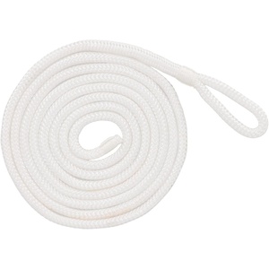 image:imageRockville L38110W 10ft 38in Boat Fender Line White DoubleBraided Polypropylene 2in Spliced Eyelet Floating Boat Rope