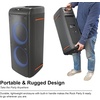 image:imageRockville Rock Party 9 1000W Portable Bluetooth Speaker Dual 8 Woofers Deep Bass LED Lights Karaoke MicGuitar Inputs for Parties and Outdoor Events