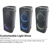 image:imageRockville Rock Party 9 1000W Portable Bluetooth Speaker Dual 8 Woofers Deep Bass LED Lights Karaoke MicGuitar Inputs for Parties and Outdoor Events