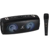 image:imageRockville RPBKAR 20W Portable Bluetooth Speaker with Karaoke Microphone Party LEDs USB Charging Weather Resistant for Parties and Outdoor Events