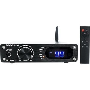 image:imageRockville BLUDAC2S 150W HiRes 192K Amplifier Bluetooth Receiver wUSB Optical Coax Sub Out ClassD DSP EQ Remote Brushed Aluminum Compact Design for Home Theater amp MusicBlack