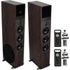 image:imageRockville Bundle TM150D Dark Wood Powered Home Theater Tower Speakers 10 SubBluetooth Bundle with 2 RMCXLR HighEnd Metal DJ Handheld Wired Microphone Mic w 2 Cables 3 Items