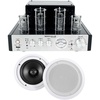 image:imageRockville HC85 Bundle Pair 8in 700Watt 8Ohm inCeiling Home Theater Speakers BluTube 70Watt Tube Stereo Amplifier Receiver with Bluetooth 2Items