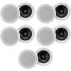 image:imageRockville HC8516 White 8 in 700 Watt inCeiling Home Theater Speakers 16 Ohm Polypropylene Cone Aimable Tweeter Paintable Grills 5Pair
