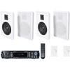 image:imageRockville RPA60BT V2 Bundle 1000W 2Ch Bluetooth Home Audio Receiver Amplifier 4 RockSlim White 525 240W Peak80W RMSper Pair Wall Speakers 2 VOL850 Volume Controls 7Items
