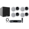 image:imageRockville RPA60BT V2 Bundle 1000W 2Ch USB Bluetooth DJProKaraoke Amplifier Mixer 8 HC8516 8 in 700W White Ceiling Speakers Rock Shaker 8 in 400W Powered Subwoofer RCA Audio Cable 11Items