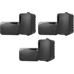 image:imageRockville 6 HP4S BK Black 4 OutdoorIndoor Swivel Wall Mount Home Speakers 6 Items